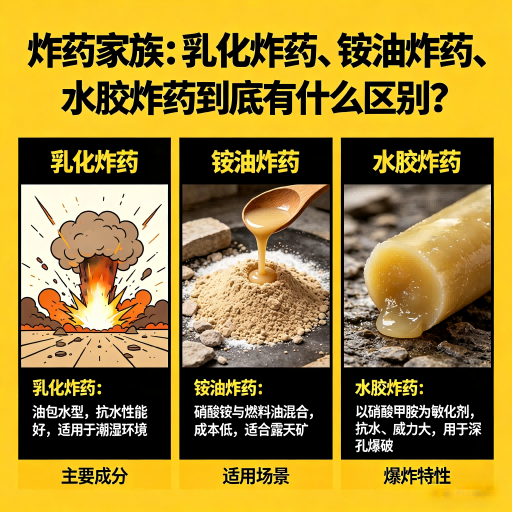 什运乡炸药家族：乳化炸药、铵油炸药、水胶炸药到底有什么区别？